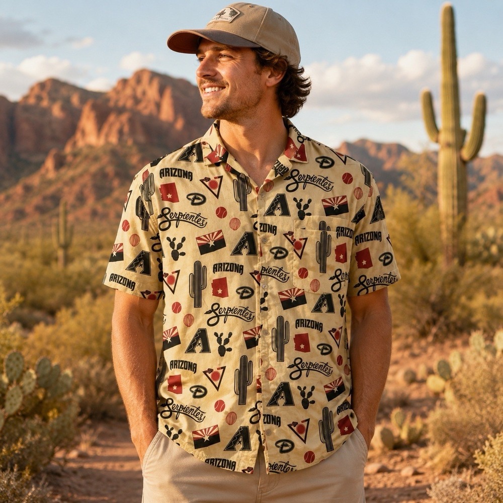 Arizona Diamondbacks Serpientes Hawaiian Shirt Mens XL Button Down SGA Cox MLB